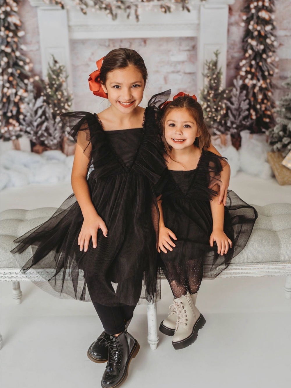 H&M Black Layered Tulle Girls' Costume Dress with Ruffle Straps